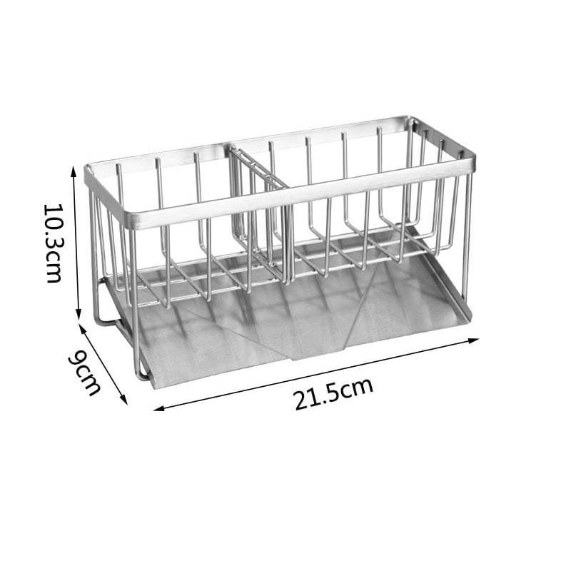 Kệ INOX Để Đồ Rửa Chén Bát Lavabo Có Khay Hứng Nước Tiện Lợi - OENONVN