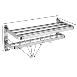 Giá Treo Khăn Nhà Tắm INOX SUS304 - Lắp Đặt Dán Tường Hoặc Khoan