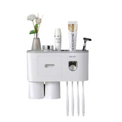 Kệ Nhả Kem Đánh Răng 2 Cốc OENONVN, Chất Liệu Nhựa ABS, Dán Tường Gạch Men